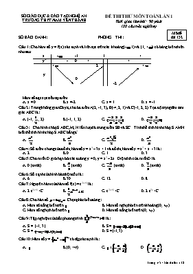 Đề thi thử môn Toán lần 1 - Mã đề thi 132